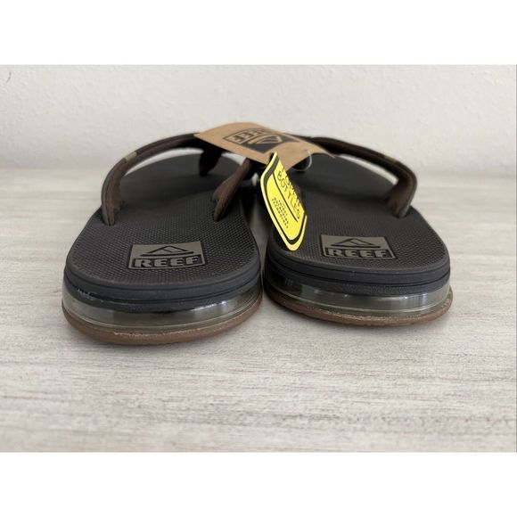 Reef Unisex Men's Sz 7 Women's Sz 8.5 Dk Brown Fanning Low Back Slip On Sandals - Picture 3 of 9